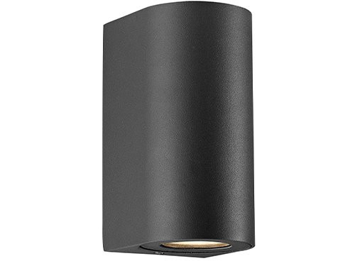 Foto van Wandlamp Canto Maxi2 rond 2x GU10 zwart IP44 Wandlamp Canto Maxi2 rond 2x GU10 zwart IP44