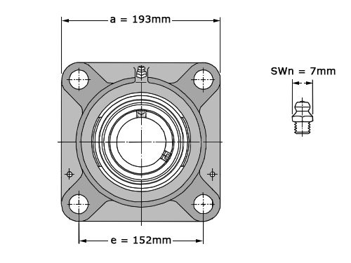 SKF Lagerblok Vierkant FYJ70 TF