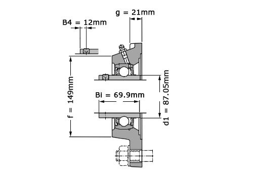SKF Lagerblok Vierkant FYJ70 TF