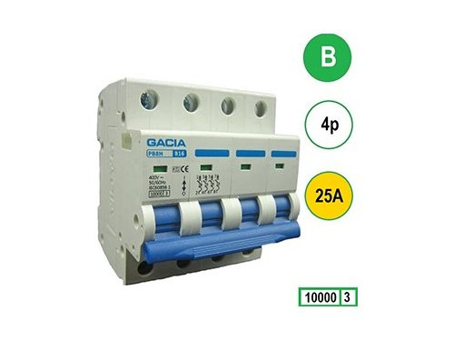 Installatieautomaat 25A B kar 4p GACIA