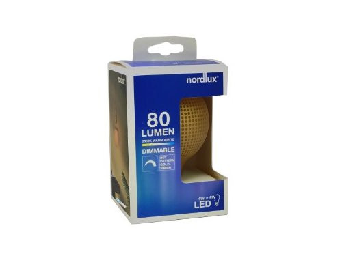 Foto van Nordlux LED Globe G95 E27 4-8W 2500K MAGICIAN stippen goud Nordlux LED Globe G95 E27 4-8W 2500K MAGICIAN stippen goud
