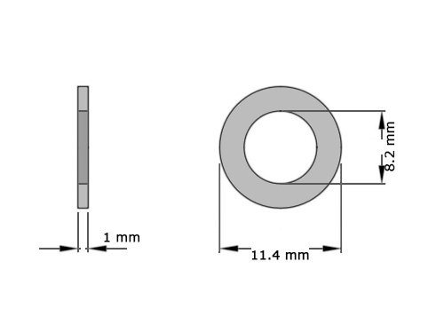 Ring Koper DIN 7603 8x11.5x1mm