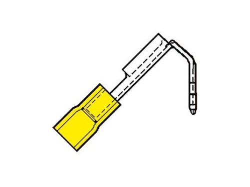 Foto van Kabelschoen vlaksteker male+female geel 6.3mm Kabelschoen vlaksteker male+female geel 6.3mm
