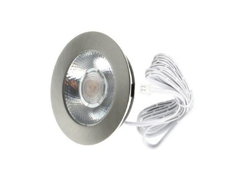 LED meubelspot 3W 2700K 62mm rond geschuurd staal