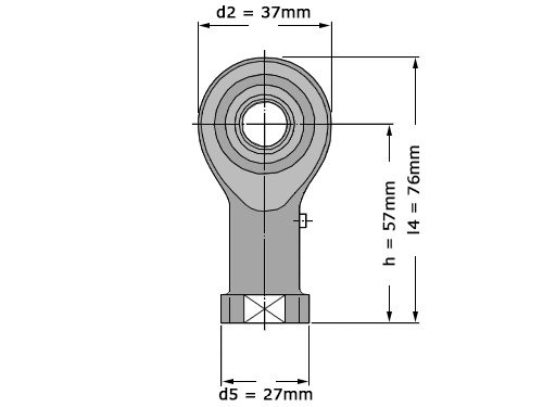 Foto van SKF Stangkop SIKAC14 M (14x37x19mm) SKF Stangkop SIKAC14 M (14x37x19mm)