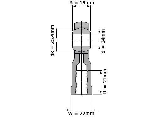 Foto van SKF Stangkop SIKAC14 M (14x37x19mm) SKF Stangkop SIKAC14 M (14x37x19mm)