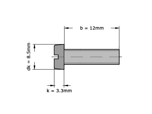 Cilinderschroef met zaaggleuf DIN 84 M5x12 Verzinkt