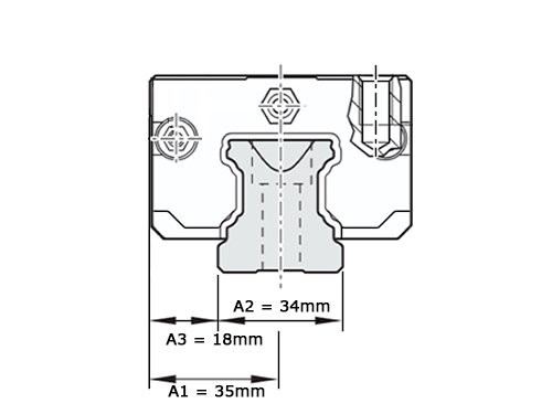 Bosch Rexroth Kogelwagen Koolstofstaal KWD-035-SNS-C2-P-1 Zonder Kogelketting