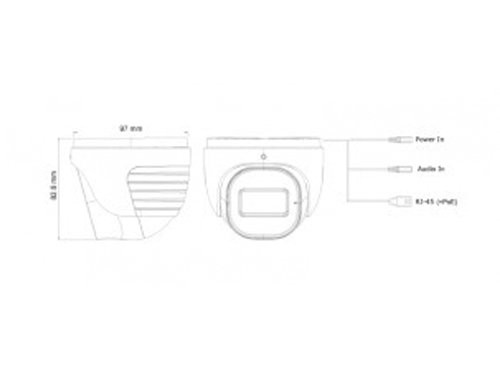 IP Camera dome 4Mpix 12V IR-led 2.8mm ZWART