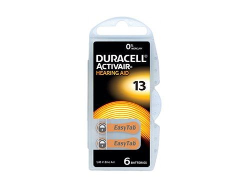 Foto van Duracell gehoor batterij 13 blister(6) Duracell gehoor batterij 13 blister(6)