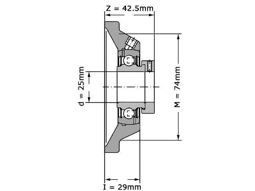 INA Lagerblok Vierkant PCJ25 N (25mm)