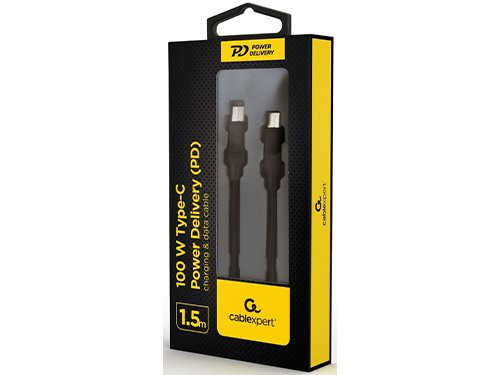 USB-C - USB-C laadkabel 1,5m zwart - max 100W