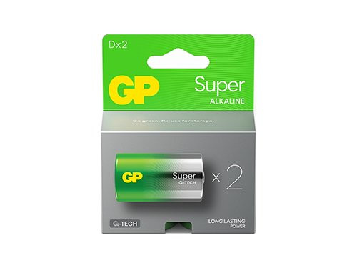 Foto van GP Super Alkaline batterij D blister(2) GP Super Alkaline batterij D blister(2)