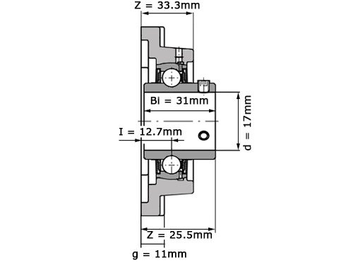 Foto van SNR Lagerblock Vierkant UCF203 (17mm) SNR Lagerblock Vierkant UCF203 (17mm)