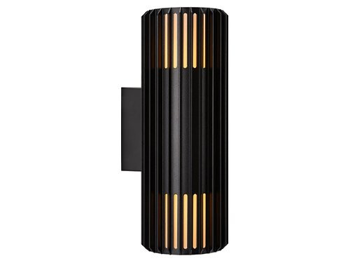 Foto van Wandlamp Aludra rond dubbel 2x E27 zwart IP54 Wandlamp Aludra rond dubbel 2x E27 zwart IP54