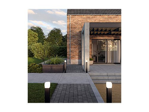 Paallamp zwart 80cm vierkant 12W LED IP44 3000K