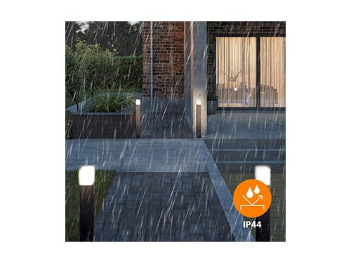 Paallamp zwart 80cm vierkant 12W LED IP44 3000K