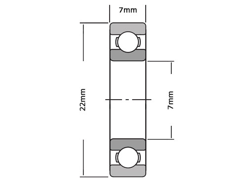 SKF Kogellager 627 2RSL C3 LHT23 (7x22x7mm)