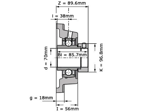 SNR Lagerblok Vierkant EXFE214 (70mm)