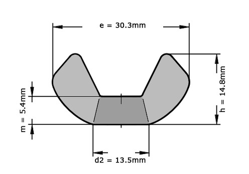 Vleugelmoer Amerikaans model DIN 315 M8 Verzinkt