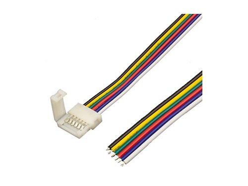 Foto van RGB-CCT Quick aansluitstuk 6pin 12mm met 15cm draad RGB-CCT Quick aansluitstuk 6pin 12mm met 15cm draad