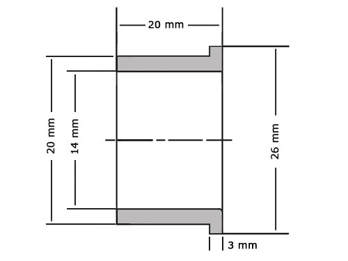 SKF Flensglijlager Sinterbrons PSMF142020 A51 14x20x20/26x3mm