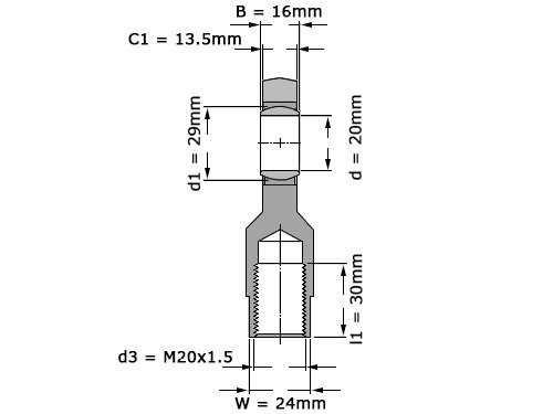 Foto van SKF Stangkop SI20 C (20x54x16mm) SKF Stangkop SI20 C (20x54x16mm)