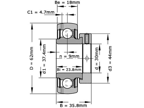 INA Insert Lager GRAE30 NPP B FA106 (30x62x35.8mm)