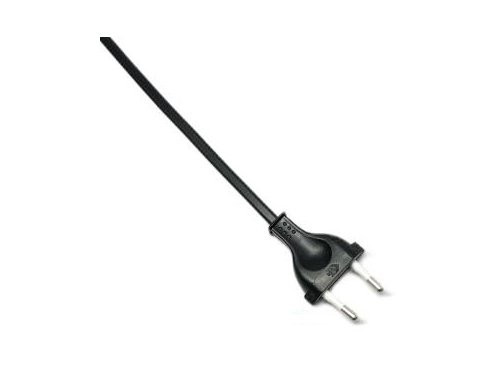 Eurosnoer 2x0,75qmm met schakelaar zwart 2m