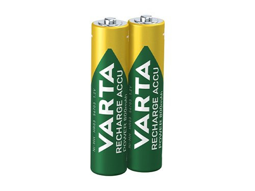 Foto van Varta NiMH oplaadbare batterij AAA 800mA blister(2) Varta NiMH oplaadbare batterij AAA 800mA blister(2)