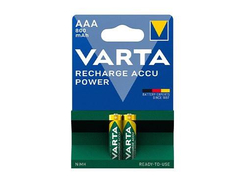 Foto van Varta NiMH oplaadbare batterij AAA 800mA blister(2) Varta NiMH oplaadbare batterij AAA 800mA blister(2)