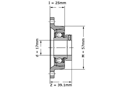 Foto van INA Lagerblok Ovaal PCJT17 (17mm) INA Lagerblok Ovaal PCJT17 (17mm)