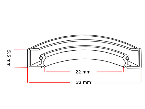 Oliekeerring 22x32x5.5mm BASL NBR 70