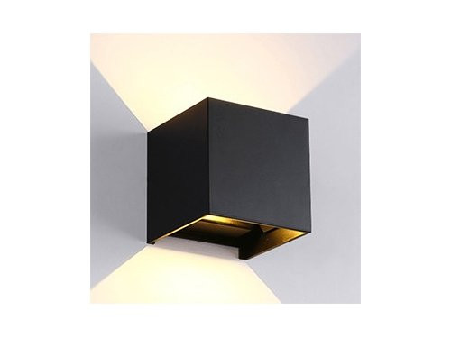 Foto van LED Wandlamp 2x3W up&down vierkant zwart DTW IP65 LED Wandlamp 2x3W up&down vierkant zwart DTW IP65