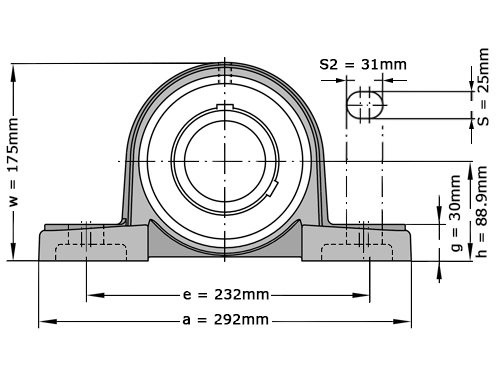 Foto van FAG Lagerblok Staand UCP216 J7 (80mm) FAG Lagerblok Staand UCP216 J7 (80mm)