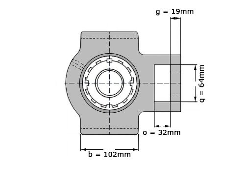 Foto van SNR Lagerblok Span UKT212 H (55mm) SNR Lagerblok Span UKT212 H (55mm)