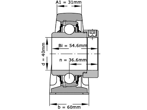 INA Lagerblok Staand RSAO40 (40mm)