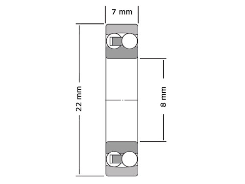 IBB Kogellager Zelfinstellend 108 (8x22x7mm)