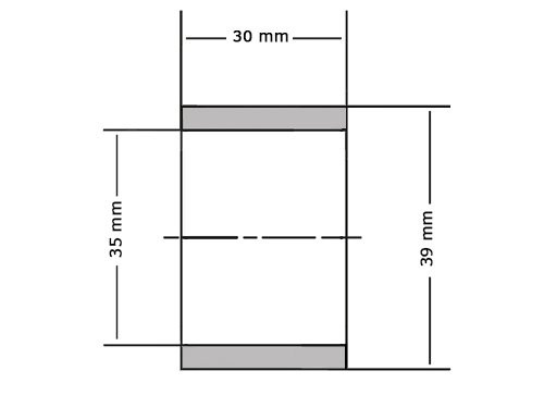 Foto van Glijlager PAP3530 P14 Gerold Staal / PTFE (35x39x30mm) Glijlager PAP3530 P14 Gerold Staal / PTFE (35x39x30mm)