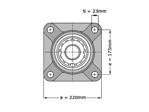 Foto van SNR Lagerblok Vierkant UKF217 H (75mm) SNR Lagerblok Vierkant UKF217 H (75mm)