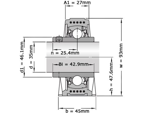 SKF Lagerblok Staand SYWK35 YTH (35mm)