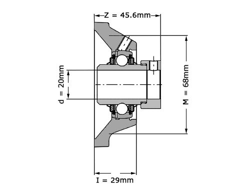 INA Lagerblok Vierkant TCJ20 N (20mm)