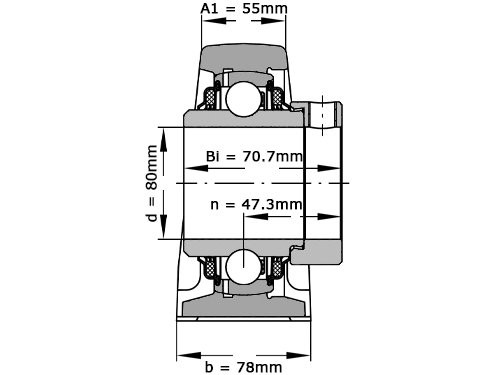INA Lagerblok Staand TASE80 (80mm)
