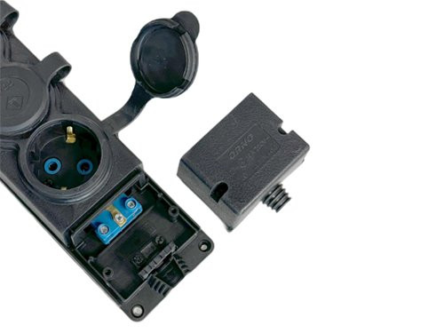 SWD Tafelcontactdoos PROF zwart IP44 3V met kleppen