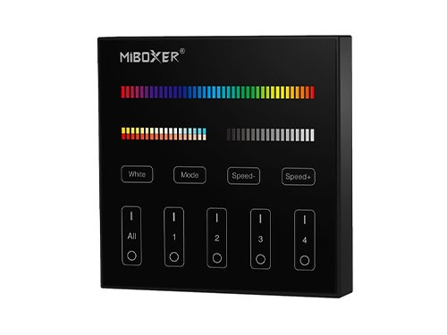 RGB-CCT draadloze opbouw schakelaar 2.4G 4-zones zwart