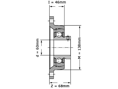 INA Lagerblok Ovaal PCJTY60 N (60mm)