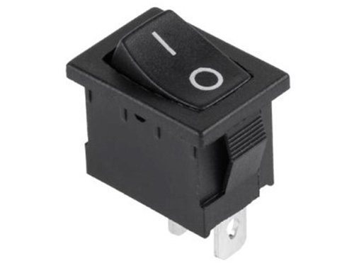 Wipschakelaar 1p aan-uit klein zwart