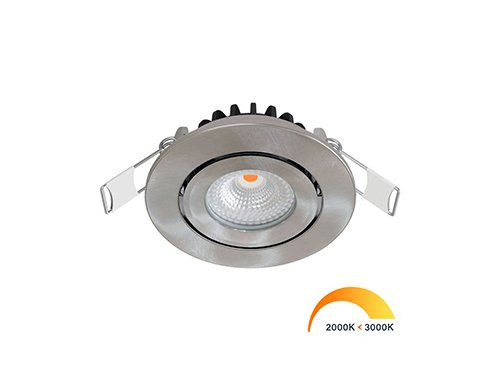 Foto van LED inbouwspot 5W DimToWarm 62mm 36gr rond verstelbaar geschuurd staal LED inbouwspot 5W DimToWarm 62mm 36gr rond verstelbaar geschuurd staal