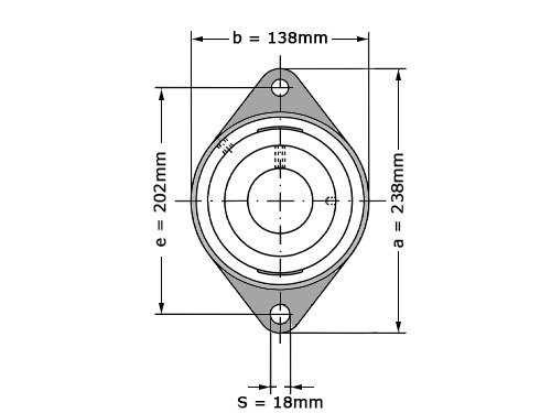 Foto van INA Lagerblok Ovaal RCJTY60 N (60mm) INA Lagerblok Ovaal RCJTY60 N (60mm)