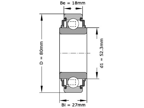 Foto van INA Insert Lager 208 KRR (40x80x27mm) INA Insert Lager 208 KRR (40x80x27mm)